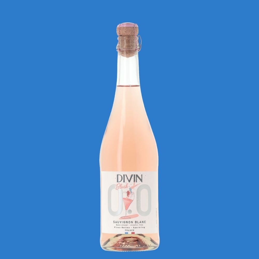 DIVIN 'Sauvignon Blanc Blush' Alcohol Free Sparkling Wine (0.0% ABV) - Wise Bartender - wine