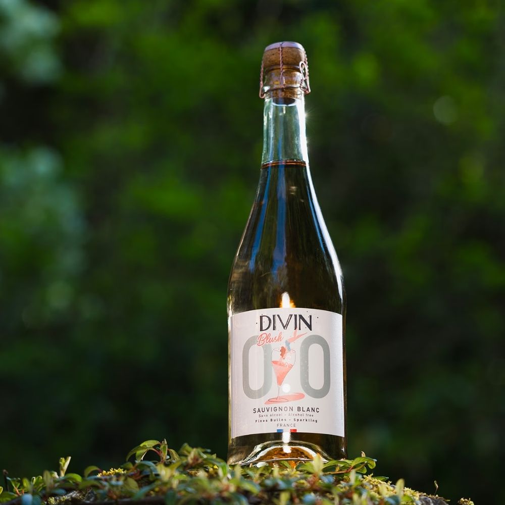 DIVIN 'Sauvignon Blanc Blush' Alcohol Free Sparkling Wine (0.0% ABV) - Wise Bartender - wine