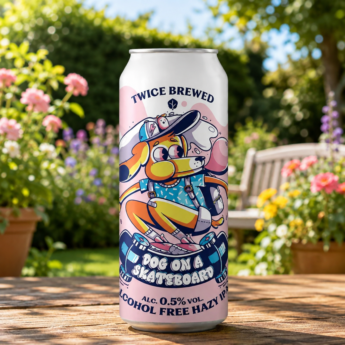 Dog On A Skateboard AF Hazy IPA 0.5% | Twice Brewed Alcohol‑Free Beer | 440ml - Wise Bartender - Beer