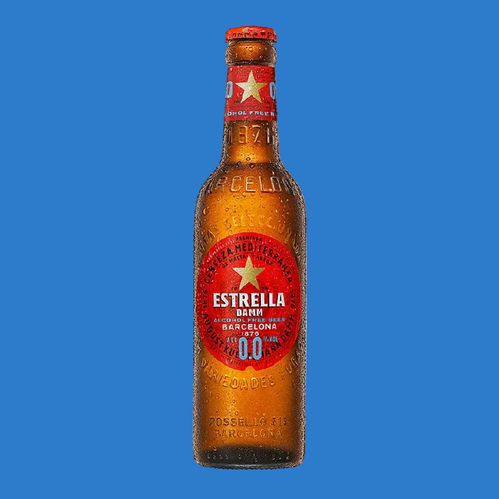 Estrella Damm Alcohol Free Beer Bottle (0.0% ABV) Formerly Free Damm - Wise Bartender - Beer