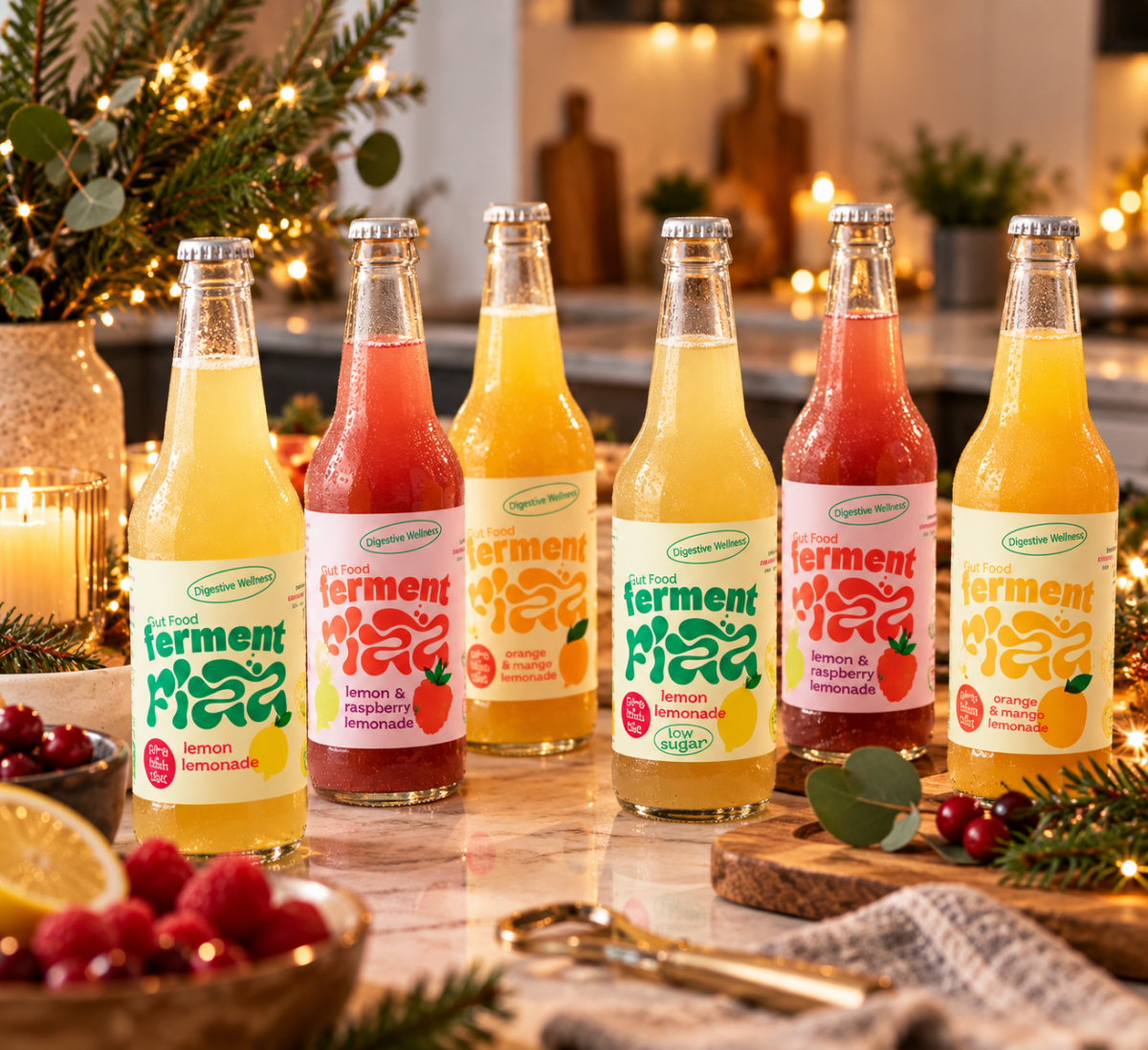 Ferment Fizz Prebiotic Lemonade 6 Bottle Mixed Pack (0% ABV) - Wise Bartender - Spirit