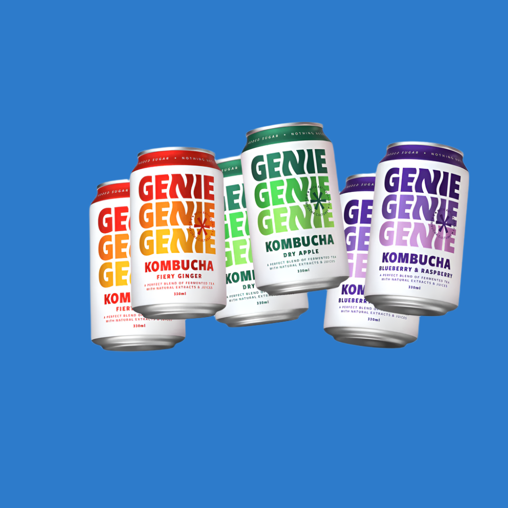 Genie Drinks Kombucha Soda 6 Can Mixed Pack (Save 5%)