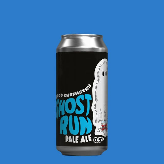 Good Chemistry Ghost Run 0.5% | Alcohol‑Free Pale Ale | Tangerine, Apricot & Grapefruit | Vegan - Wise Bartender - Beer