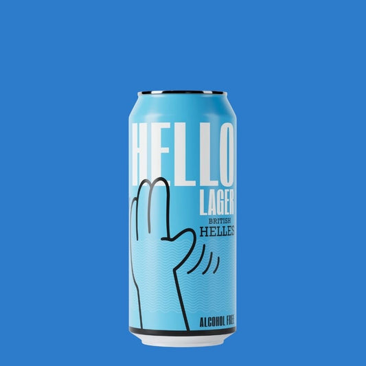 HELLO Lager British Helles 0.5% ABV | Alcohol‑Free Helles Lager 440ml Can - Wise Bartender - Lager