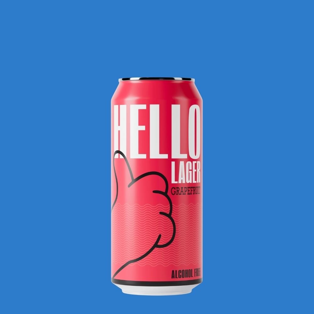 HELLO Lager Top w/ Grapefruit 0.5% ABV | Alcohol‑Free Helles Lager 440ml Can - Wise Bartender - Lager