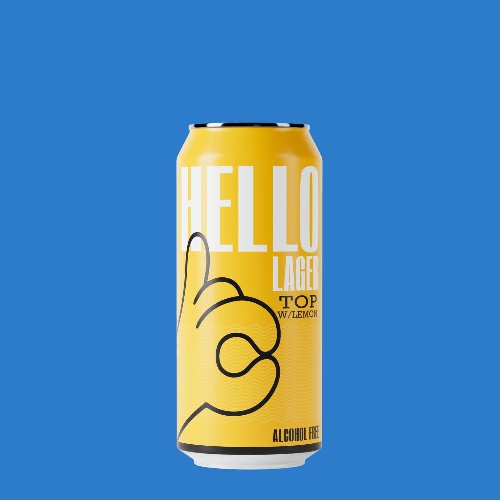 HELLO Lager Top w/ Lemon 0.5% ABV | Alcohol‑Free Helles Lager 440ml Can - Wise Bartender - lager