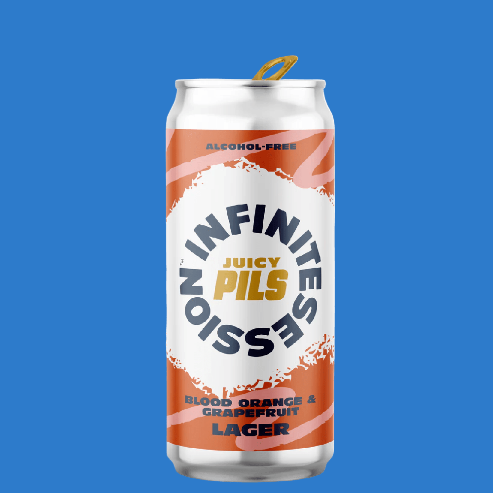 Infinite Session 'Juicy Pils' Alcohol Free Blood Orange & Grapefruit Lager (0.5%) - Wise Bartender - Beer