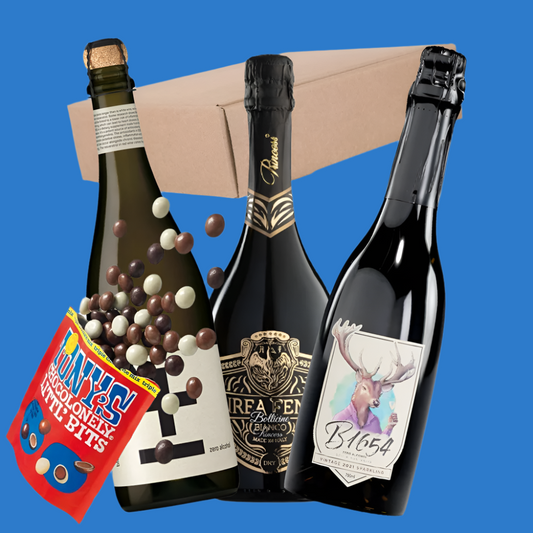 Alcohol Free Sparkling Wine 3 Bottle Pack with Tony’s Chocolate & Gift Box (Save 5%)