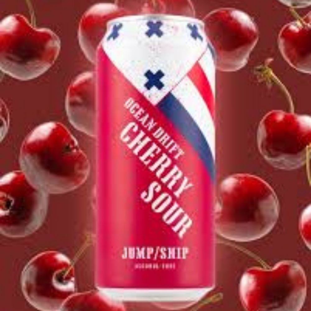 Jump Ship Ocean Drift Cherry Sour 0.5% ABV | Alcohol‑Free Fruited Sour 440ml - Wise Bartender - Lager