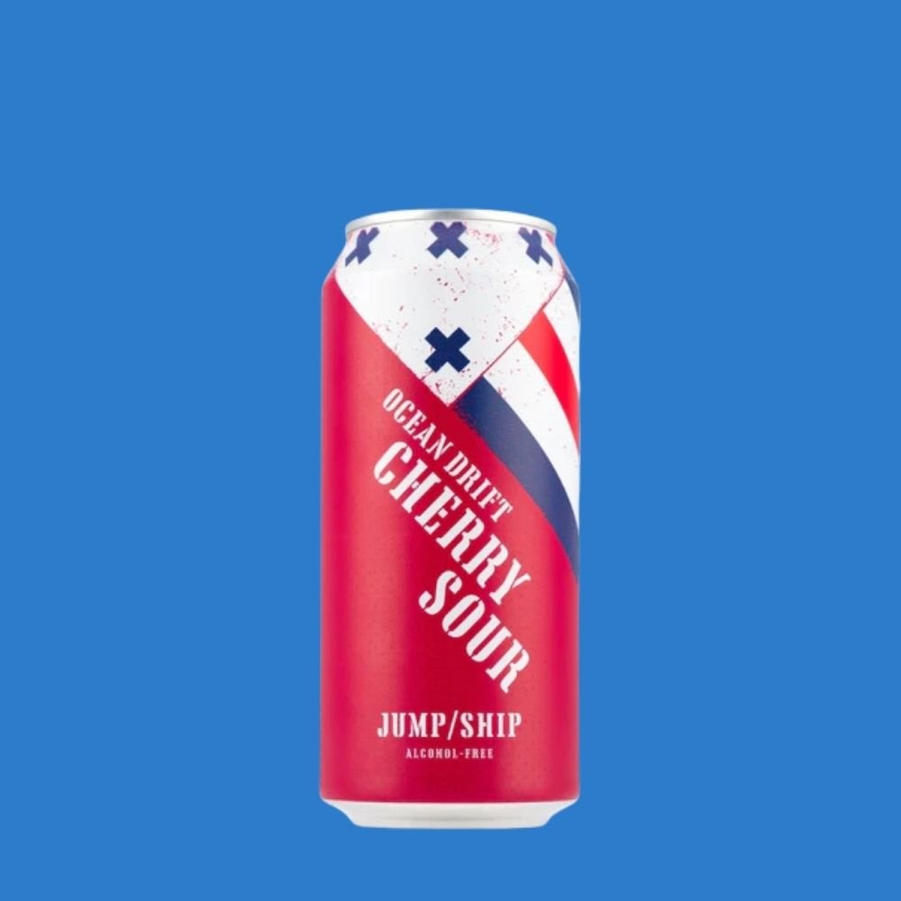 Jump Ship Ocean Drift Cherry Sour 0.5% ABV | Alcohol‑Free Fruited Sour 440ml - Wise Bartender - Lager