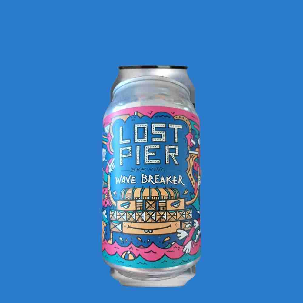 Lost Pier Brewing Co. Wave Breaker Alcohol - Free Hazy Pale Ale (0.5% ABV) - Wise Bartender - Lager