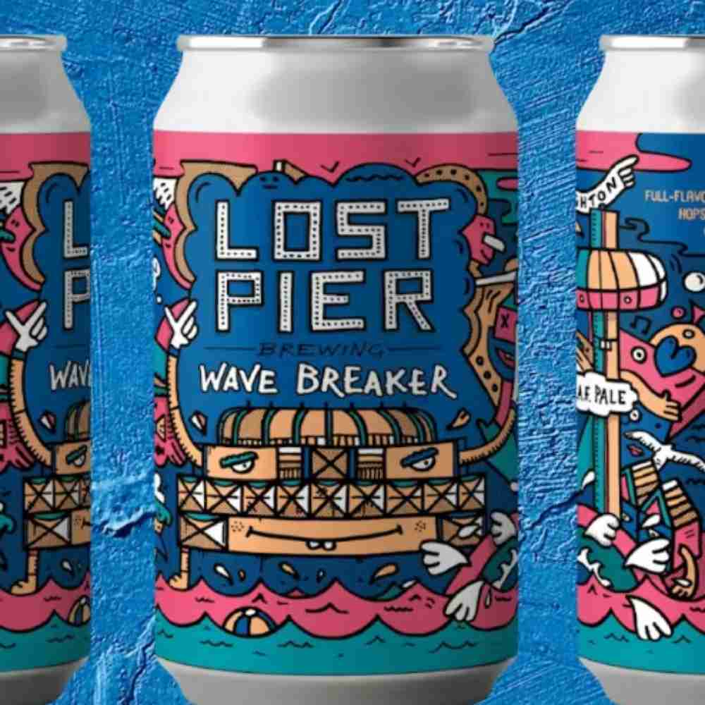 Lost Pier Brewing Co. Wave Breaker Alcohol - Free Hazy Pale Ale (0.5% ABV) - Wise Bartender - Lager