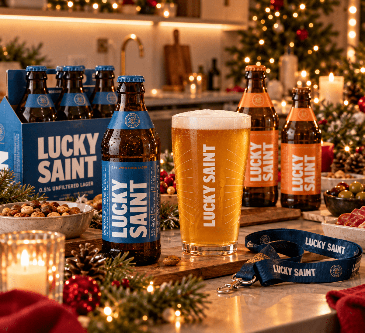 Lucky Saint 10 Beer Mixed Pack | FREE Glass & Lanyard - Wise Bartender - Beer
