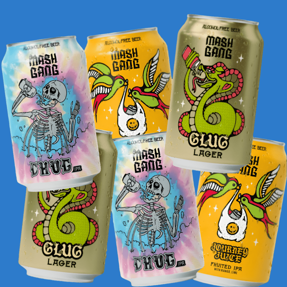Mash Gang Alcohol Free 6 Can Mixed Pack (0.5% ABV) - Wise Bartender - Beer