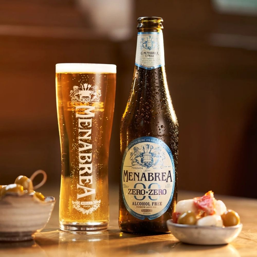 Menabrea Zero Zero Alcohol Free Lager (0.0% ABV) - Wise Bartender - Beer