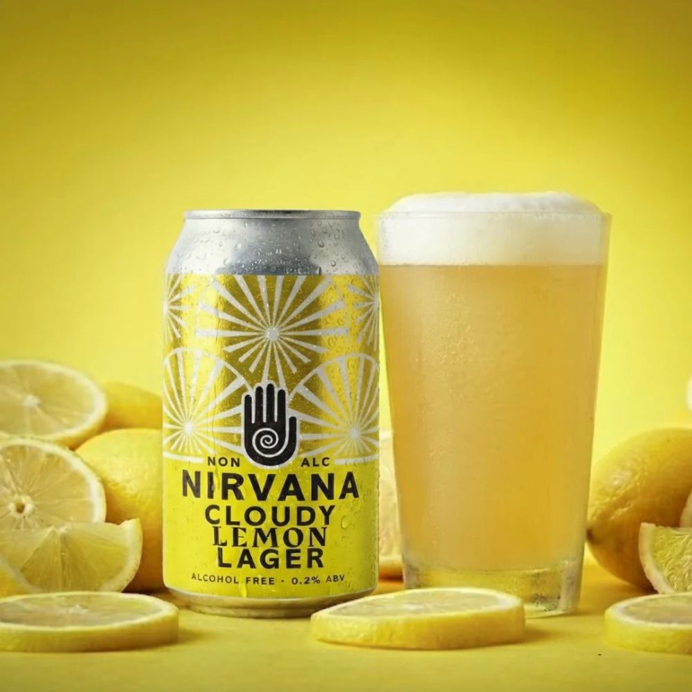 Nirvana Cloudy Lemon Lager 0.2% ABV | Alcohol‑Free Radler‑Style Lager 330ml Can - Wise Bartender - Beer