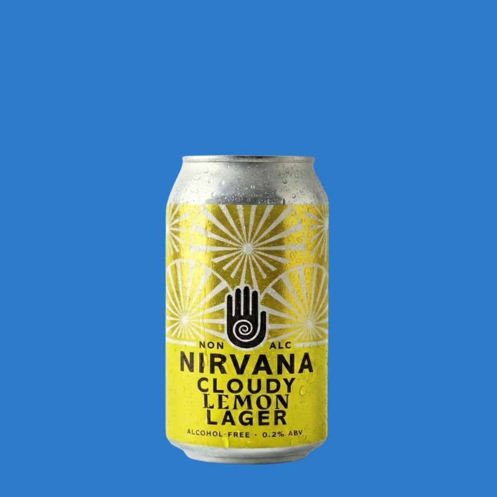 Nirvana Cloudy Lemon Lager 0.2% ABV | Alcohol‑Free Radler‑Style Lager 330ml Can - Wise Bartender - Beer