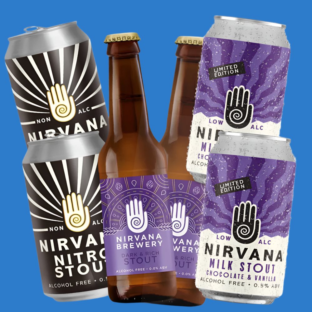 Nirvana 6 Beer Mixed Stout Alcohol Free Wise Pack (0.0% ABV)