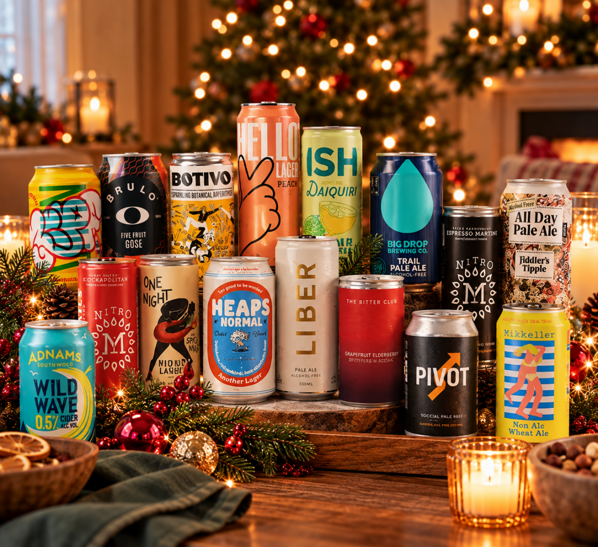 Party Pack (12 or 24 Pack) | Mixed Alcohol-Free Beer, Cider & Ready-to-Drink Cans - Wise Bartender - Mixed Pack