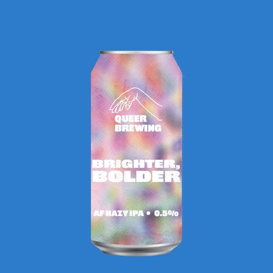 Queer Brewing 'Brighter, Bolder' Alcohol Free Hazy IPA (0.5% ABV) - Wise Bartender - Beer