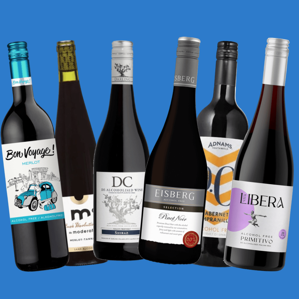 Red Wine Alcohol Free Show Case - 3 & 6 Bottle Packs (0.5% ABV) - Wise Bartender - Mixed Pack