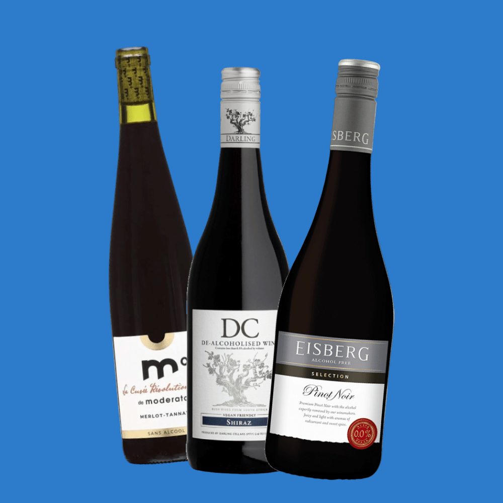 Red Wine Alcohol Free Show Case - 3 & 6 Bottle Packs (0.5% ABV) - Wise Bartender - Mixed Pack