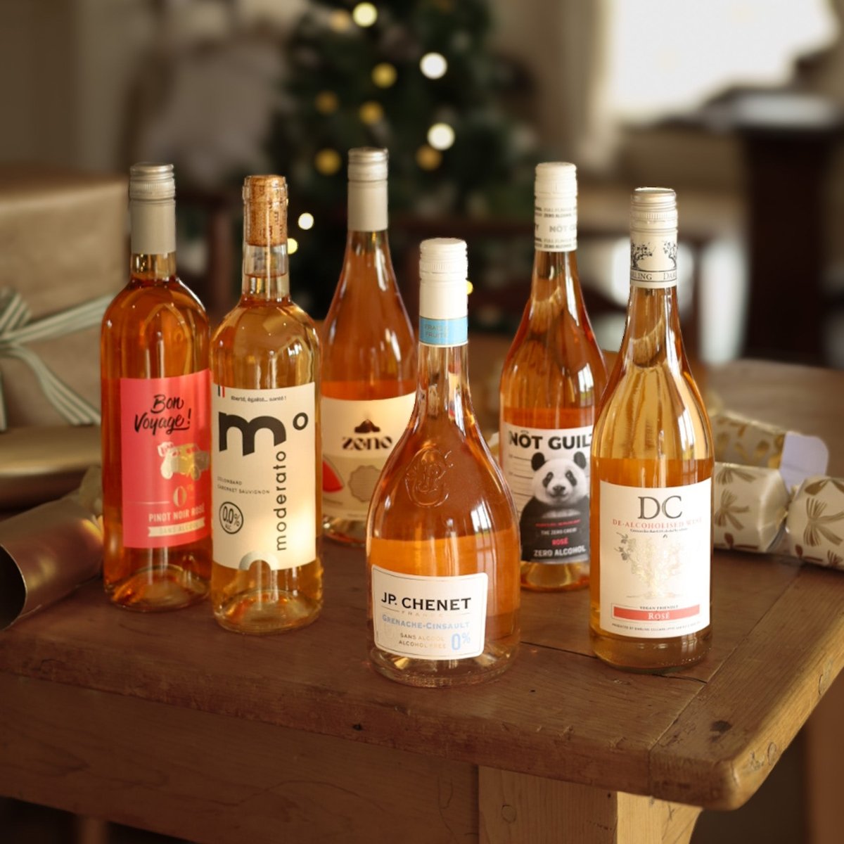 Rosé Wine Alcohol Free Show Case - 3 & 6 Bottle Packs (0.5% ABV) - Wise Bartender - Mixed Pack