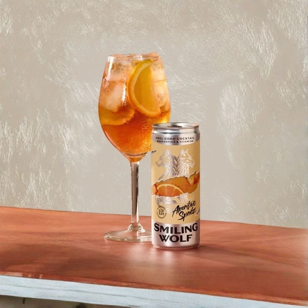 Smiling Wolf Aperitivo Spritz 0.0% ABV | Alcohol‑Free Italian Spritz Alternative - Wise Bartender - Spirit
