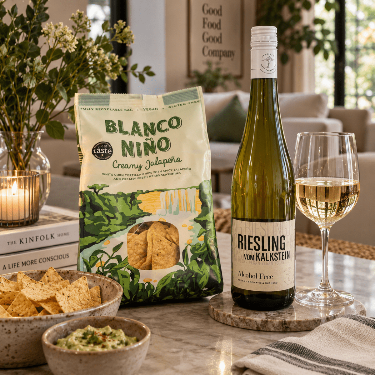 Terroir Riesling Kalkstein Alcohol Free White Wine + FREE Blanco Niño Tortilla Chips - Wise Bartender - wine