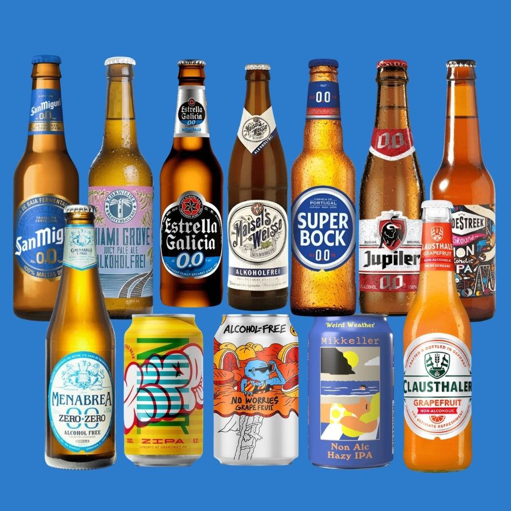 The Continental Collection - 12 Alcohol Free European Beers (0.5% ABV) - Wise Bartender - Beer