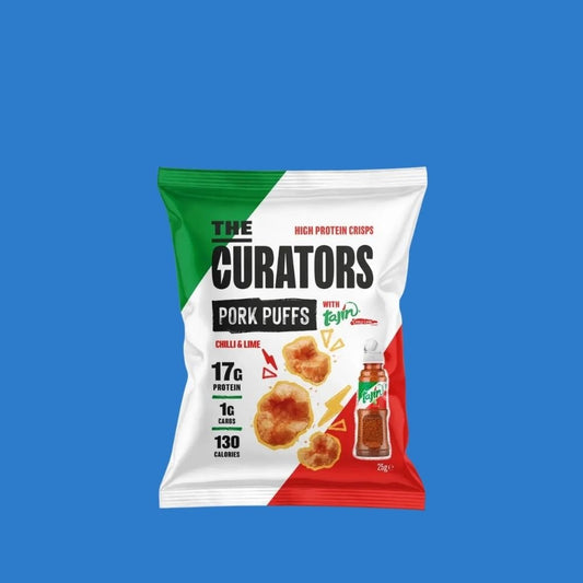 The Curators Tajín Pork Puffs 25g | High Protein Chilli & Lime Snack - Wise Bartender - Snack