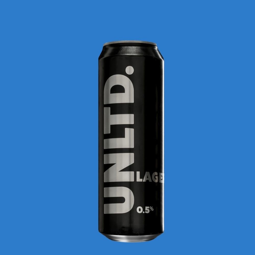UNLTD Alcohol‑Free Lager Pint Can 0.5% ABV Low‑Calorie Lager