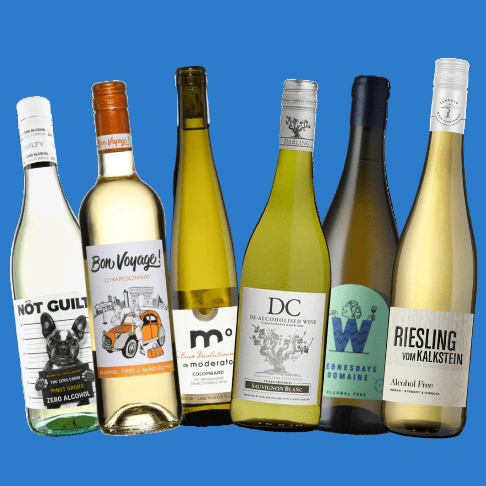 White Wine Alcohol Free Showcase - 3 & 6 Bottle Packs (0.5% ABV) - Wise Bartender - wine