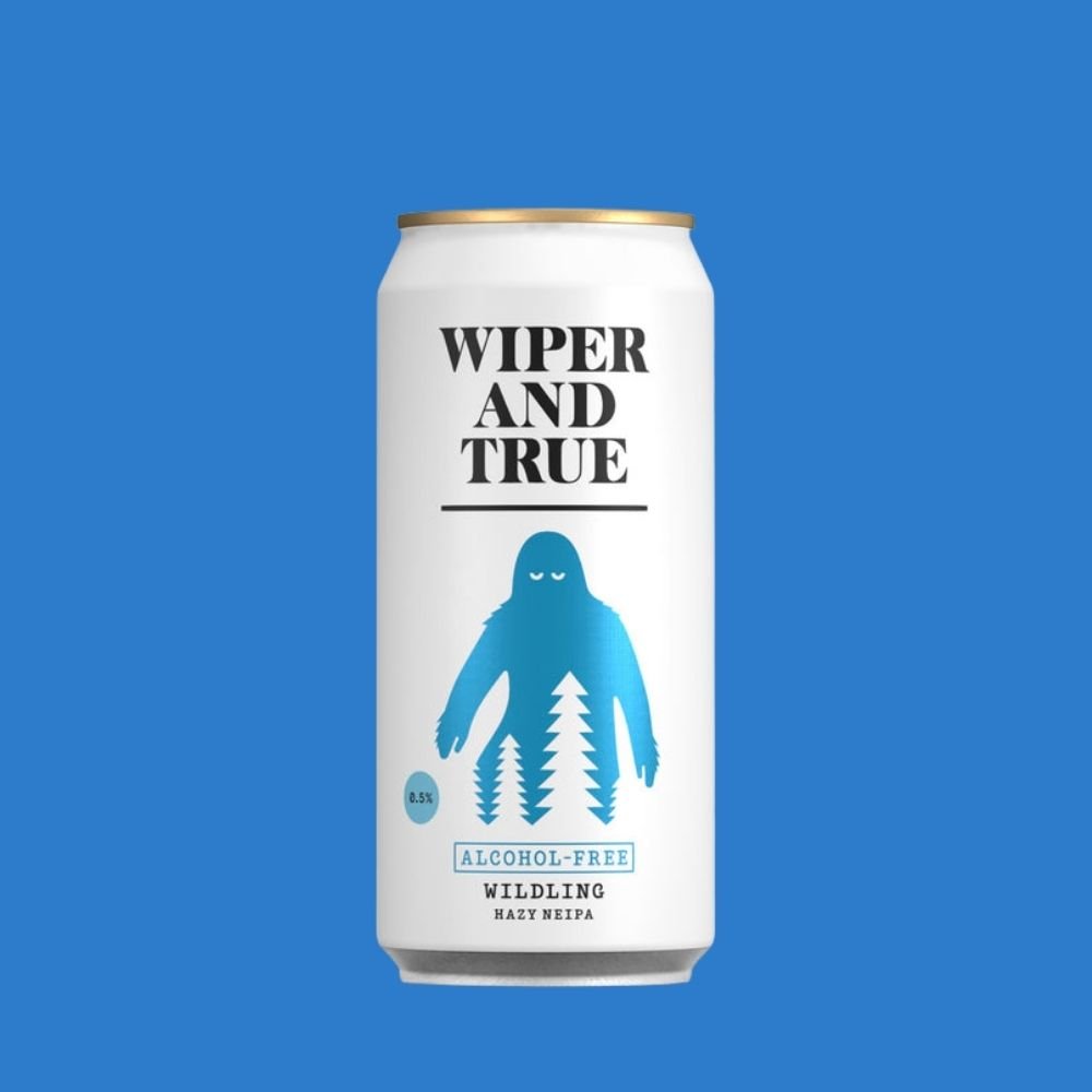 Wiper and True Wildling Alcohol - Free Hazy NEIPA – 0.0% ABV | Juicy Citrus & Tropical Notes - Wise Bartender - Beer