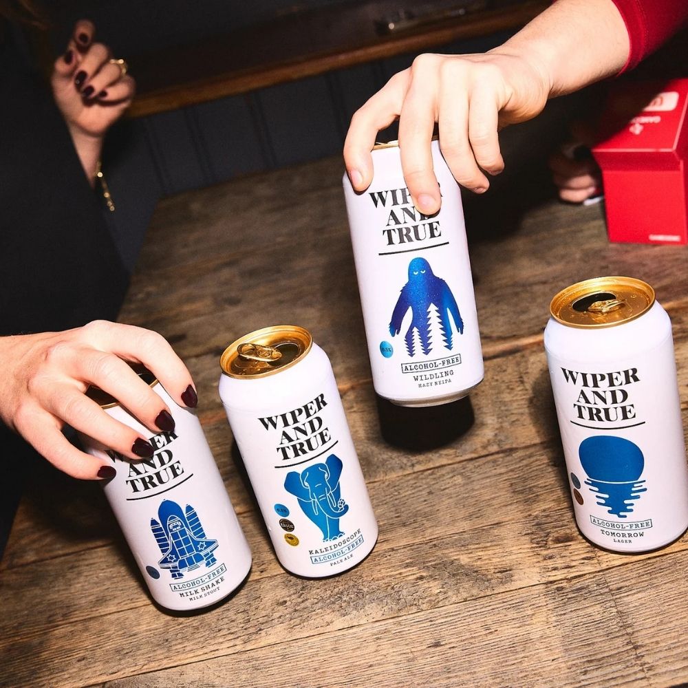 Wiper and True Wildling Alcohol - Free Hazy NEIPA – 0.0% ABV | Juicy Citrus & Tropical Notes - Wise Bartender - Beer